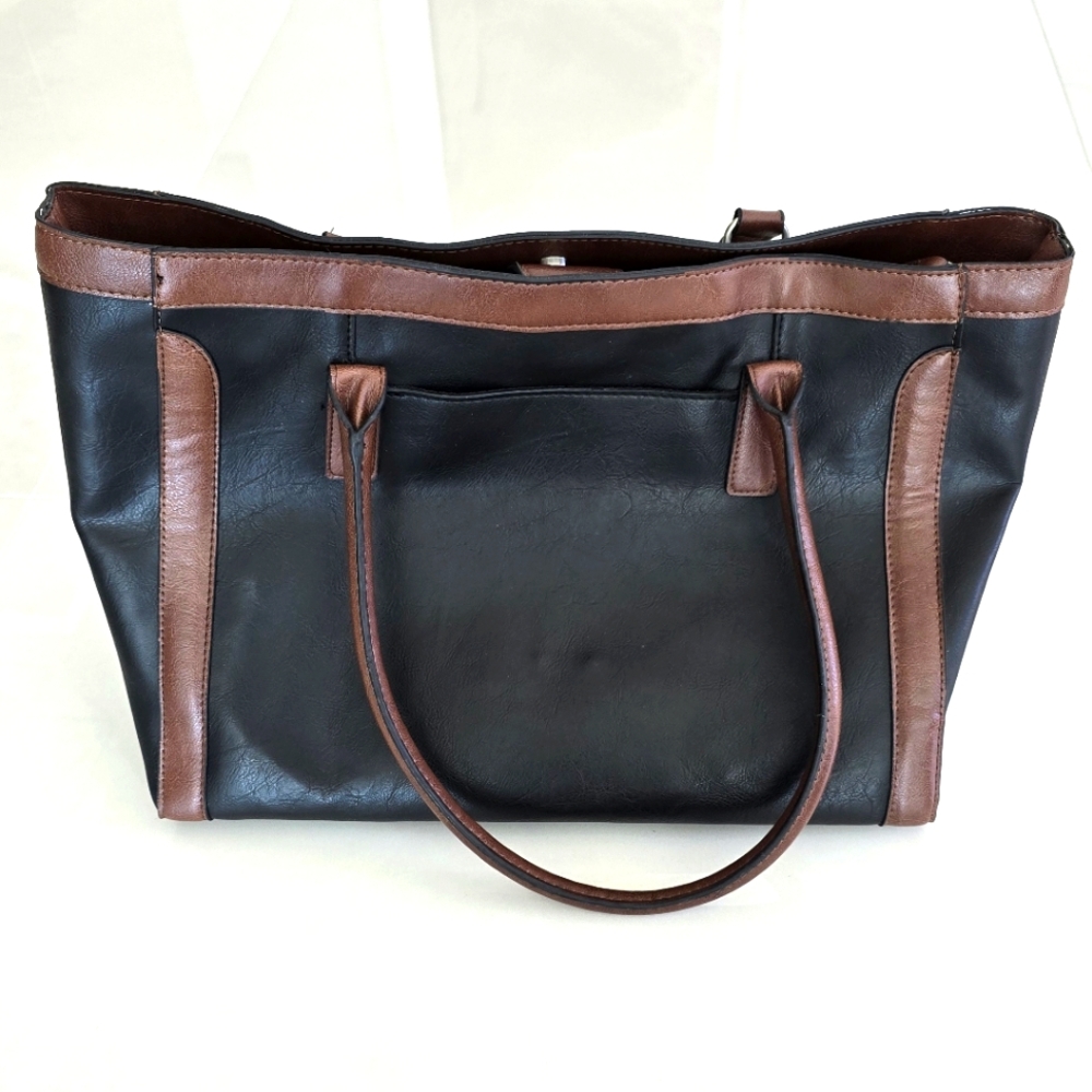 Elegant Black and Brown Tote Bag - For Work or Play